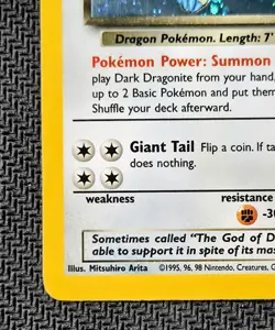 Dark Dragonite 5/82 Team Rocket 2000 Holo Rare WOTC Pokemon Card TCG - Image 2