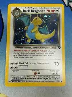 Dark Dragonite 5/82 Team Rocket Unlimited Holo Vintage WOTC Pokemon Card SWIRL - Image 1