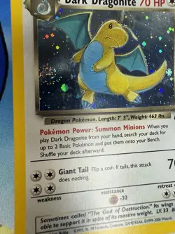 Dark Dragonite 5/82 Team Rocket Unlimited Holo Vintage WOTC Pokemon Card SWIRL - Image 2