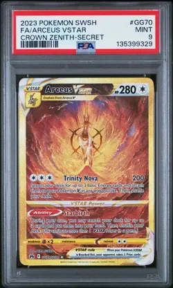 2023 Pokemon Sword & Shield Crown Zenith Full Art Arceus VSTAR Secret GG70 PSA 9 - Image 1
