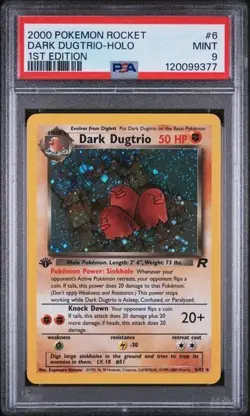 Dark Dugtrio 6/82 PSA 9 Pokemon Team Rocket 1st Edition Holo Rare - Image 1