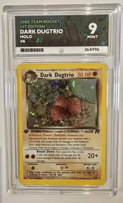Dark Dugtrio 1st Edition Holo 6/82 Pokemon Team Rocket 2000 - ACE 9 MINT PSA - Image 1