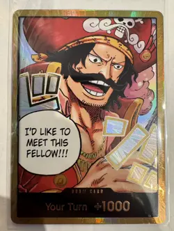 One Piece Don Card (Gol.D.Roger) Gold-OP13 Carrying On His Will NM - Image 1