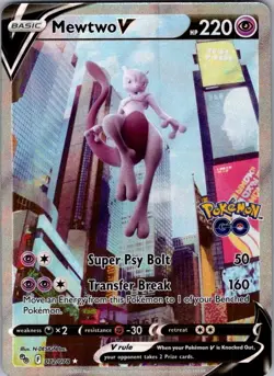 Pokemon TCG Mewtwo v Alt Art Full Art Holo Ultra Rare Card 072/078 Pokemon Go - Image 1