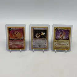 Pokemon TCG 1st Edition Eevee, Dark Flareon & Dark Jolteon Three (3) Card Lot! - Image 1