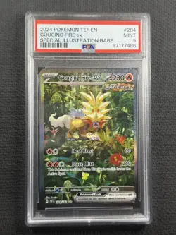 Pokemon Cards PSA 9 Mint Gouging Fire Ex SIR Temporal Forces S&V 2024 204/162 - Image 1