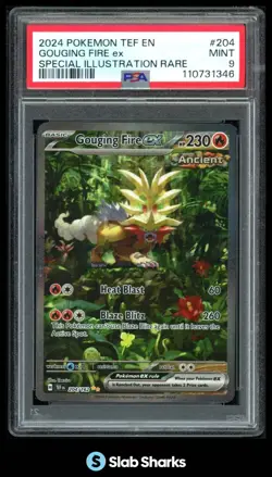 2024 POKEMON SV TEMPORAL FORCES - TEF EN #204/162 GOUGING FIRE EX SIR PSA 9 - Image 1