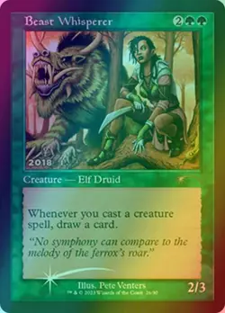 BEAST WHISPERER 30th Anniversary Edition MTG promo foil 2018 stamped - Image 1