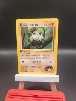 Brock's Mankey Gym Heroes Card 067/132 1st Edition Pokemon TCG - Image 1