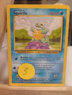 Pokemon TCG Unlimited Base Set Squirtle 63/102 LP - Image 1