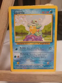 Pokemon TCG Unlimited Base Set Squirtle 63/102 LP - Image 2