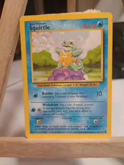 Pokemon TCG Unlimited Base Set Squirtle 63/102 LP - Image 3