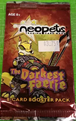 WotC Neopets TCG 8 card Booster Pack Sealed The Darkest Faerie Orange Art - Image 1