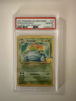 2021 Pokemon Celebrations Classic Collection Base Set #15 Venusaur-Holo PSA 10 - Image 1