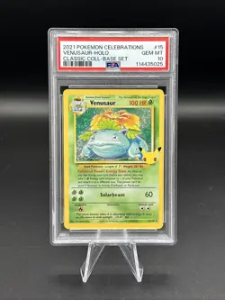 2021 Pokemon Celebrations Venusaur Holo Classic Collection Base Set #15 PSA 10 - Image 1