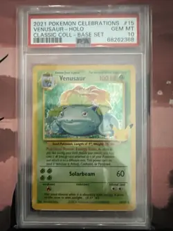 2021 Pokemon Celebrations Venusaur Holo Classic Collection Base Set #15 PSA 10 - Image 1