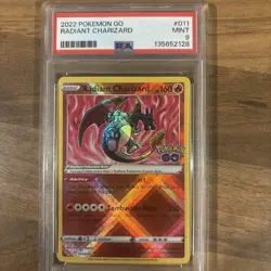 Pokemon TCG Radiant Charizard Holo Card Pokemon Go, 011/078, PSA 9 Graded - Image 1