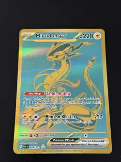 Pokemon Gold Miraidon EX Hyper Rare TCG Card 243/091 Paldean Fates NM - Image 1