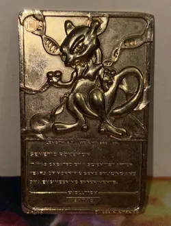 1999 Pokemon Mewtwo 23K Gold-Plated Burger King Promo Trading Card with pokeball - Image 2