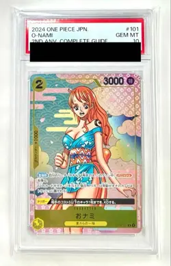 PSA 10 One Piece Card O- Nami 2nd Anniversary Guidebook OP06-101 Promo Japanese - Image 1