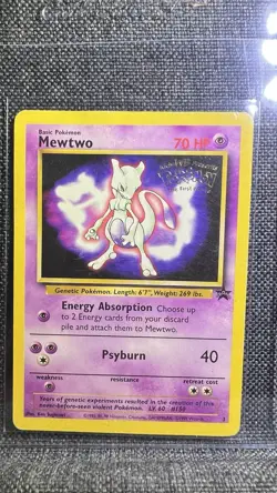 POKEMON Mewtwo 1999 "WB The First Movie" Black Star Promo Card #3 - Image 1