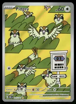 Pokemon Cards Pidgey 207/197 Obsidian Flames Illustration Rare NM *1 - Image 1