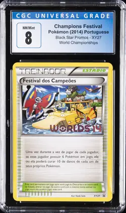 2014 POKEMON BLACK STAR PROMOS PORTUGUESE #XY27 CHAMPIONS FESTIVAL CGC 8 - Image 1