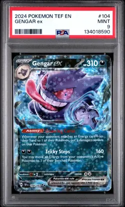 2024 POKEMON TEF EN-TEMPORAL FORCES #104 GENGAR EX PSA 9 - Image 1