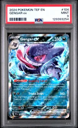 2024 POKEMON TEF EN-TEMPORAL FORCES #104 GENGAR EX PSA 9 - Image 1