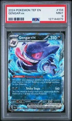 2024 POKEMON TEF EN-TEMPORAL FORCES #104 GENGAR EX PSA 9 - Image 1