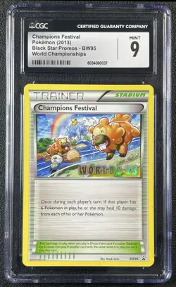 CHAMPIONS FESTIVAL CGC 9 2013 POKEMON BSP #BW95 WORLD CHAMPIONSHIPS 0037 - Image 1