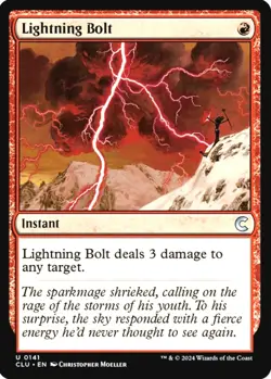X 1 Lightning Bolt NM-M CLU 141 MTG Magic The Gathering - Image 1