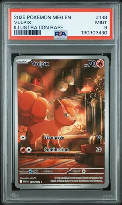 2025 POKEMON MEG EN-MEGA EVOLUTION ILLUSTRATION RARE #138 VULPIX PSA 9 - Image 1