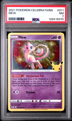 2021 POKEMON CELEBRATIONS #011 MEW PSA 7 - Image 1