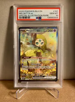 2025 POKEMON BLACK FLARE ENG MELOETTA ex 167 /086 SIR PSA 10 GEM MINT 💎💎💎 - Image 1