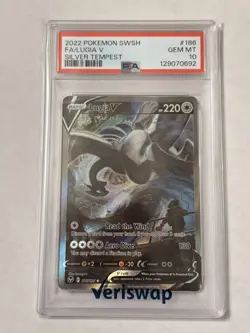 Pokemon 2022 Lugia V 186/195 Alt Art Silver Tempest GEM MINT PSA 10 - Image 1