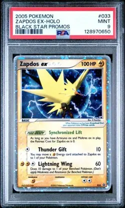 PSA 9 2005 POKEMON BLACK STAR PROMOS #033 ZAPDOS EX-HOLO BLACK STAR PROMOS - Image 1