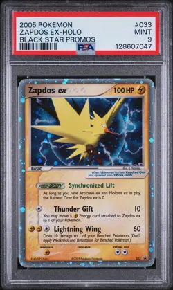 2005 POKEMON BLACK STAR PROMOS #033 ZAPDOS EX-HOLO PSA 9 - Image 1