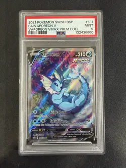 Pokemon Vaporeon v PSA 9 SWSH181 181 Sword & Shield Black Star Promo Full Art - Image 1