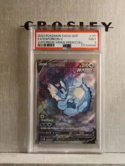Pokemon Vaporeon v SWSH181 Alternate Art 2021 Black Star Promo PSA 9 Mint - Image 1