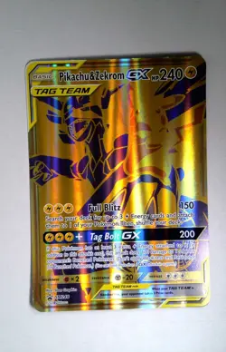 2021 Pokemon RESHIRAM & CHARIZARD GX Tag Team Black Star Promo SM247 JUMBO CARD - Image 1