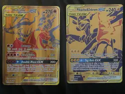 Pokemon Tag Team Reshiram Charizard SM247 & Pikachu Zekrom SM248 GX Jumbo Cards - Image 2