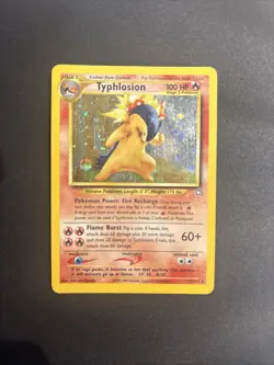 Pokemon Neo Genesis TCG Unlimited Holo Rare Typhlosion Card 17/111 Swirl - Image 3