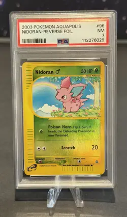2003 Pokemon Aquapolis English Card - PSA 7 - Nidoran Reverse Foil #96/147 - Image 1