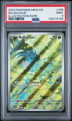 2023 Pokemon 151 EN Bulbasaur 166/165 Illustration Rare - PSA 9 - MINT - Image 1