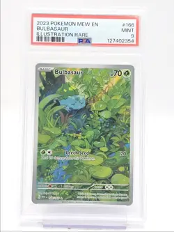 BULBASAUR 2023 POKEMON S&V 151 ILLUSTRATION RARE 166/165 PSA 9 Q0004 - Image 1