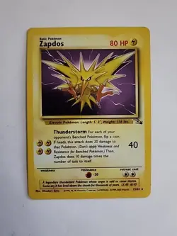 1999 Fossil Zapdos Rare Holo 15/62 Pokemon - Image 1