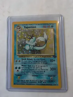 Pokemon TCG Vaporeon Jungle 12/64 1995, 96, 98 Wizards Base Set Holo Rare - Image 1