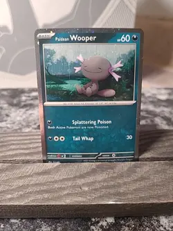 Pokemon Tcg HD Foil Galaxy Swirl , Paldean Wooper - Obsidian Flames - Promo 041 - Image 1