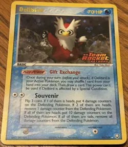 POKEMON Delibird 21/109 Rare Reverse Holo Ex Team Rocket Returns Stamped - Image 1